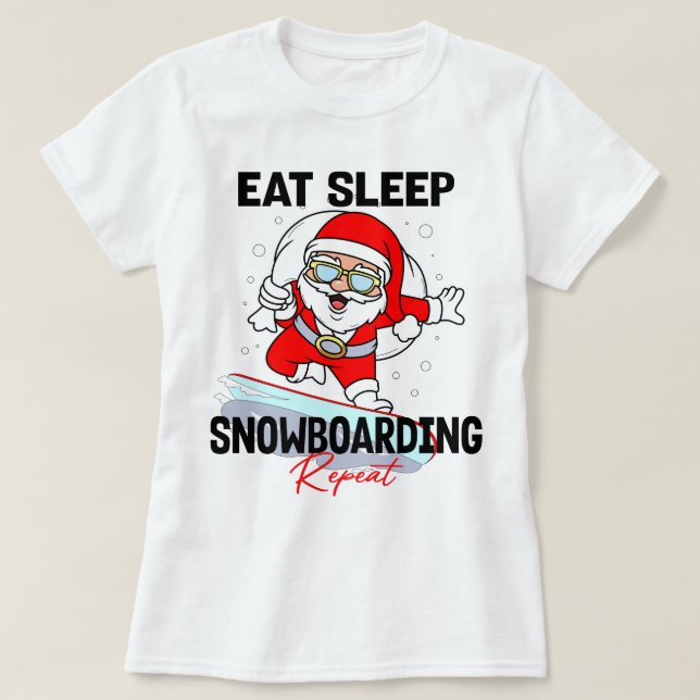 Ät sömnlövbordande Upprepa jul Coolan Party T Shirt (Design framsida)