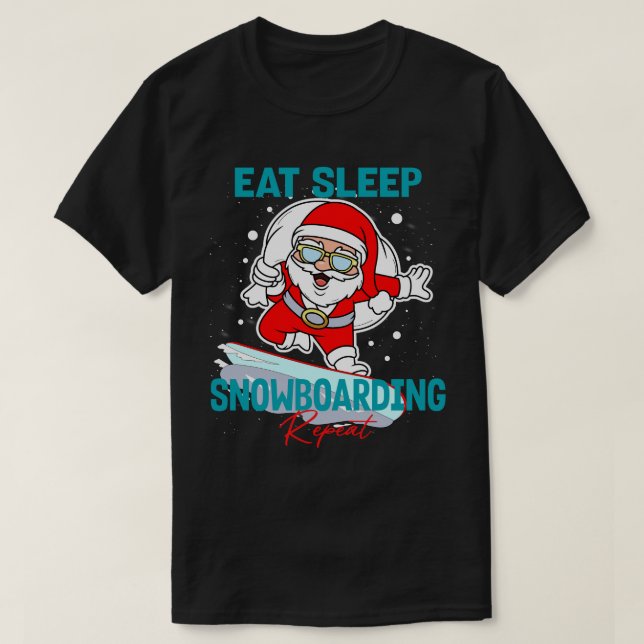 Ät sömnlövbordande Upprepa jul Coolan Party T Shirt (Design framsida)