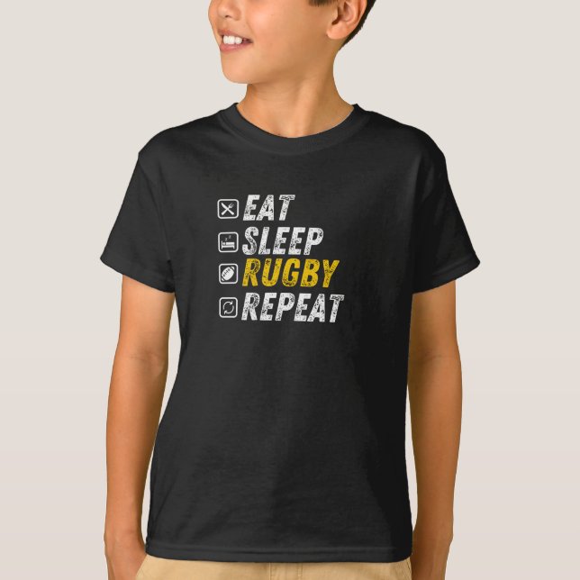 Ät Sömnrugby - Funny Rugby Gift T Shirt (Framsida)