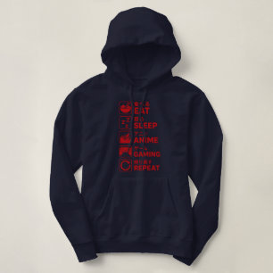 Ät Sov Anime Spelande Upprepa Gamer Manlig Tonårsp T Shirt