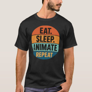 Ät Sov Animer Upprepa retro vintage T Shirt