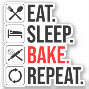 Ät. Sov. Bake. Upprepa Klistermärken