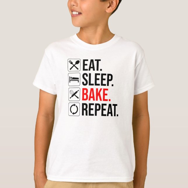 Ät. Sov. Bake. Upprepa T Shirt (Framsida)