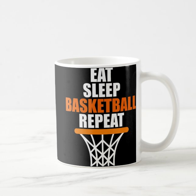 Ät. Sov. Basketboll. Upprepa. T för basket Kaffemugg (Höger)
