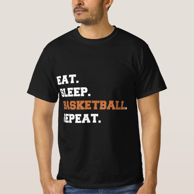 Ät. Sov. Basketboll. Upprepa till Roligt ring T Shirt (Framsida)