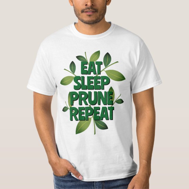 Ät Sov Beskära Upprepa rolig t-shirt för homestead (Framsida)