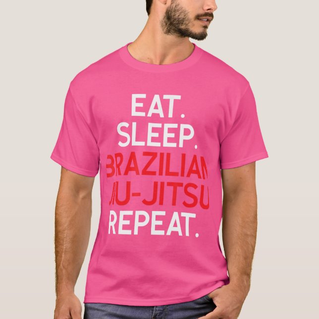 Ät. Sov. Brasiliansk Jiu-Jitsu Repeat. Jiu-Jitsu T Shirt (Framsida)
