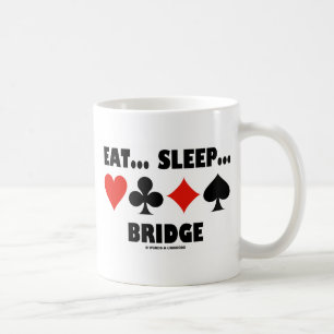 Ät.. Sov... Brygga (Bridge Humor Card Kostym) Kaffemugg