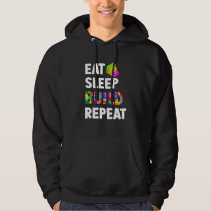 Ät Sov Bygg Upprepa Mästerbyggare Byggnad Block Hoodie