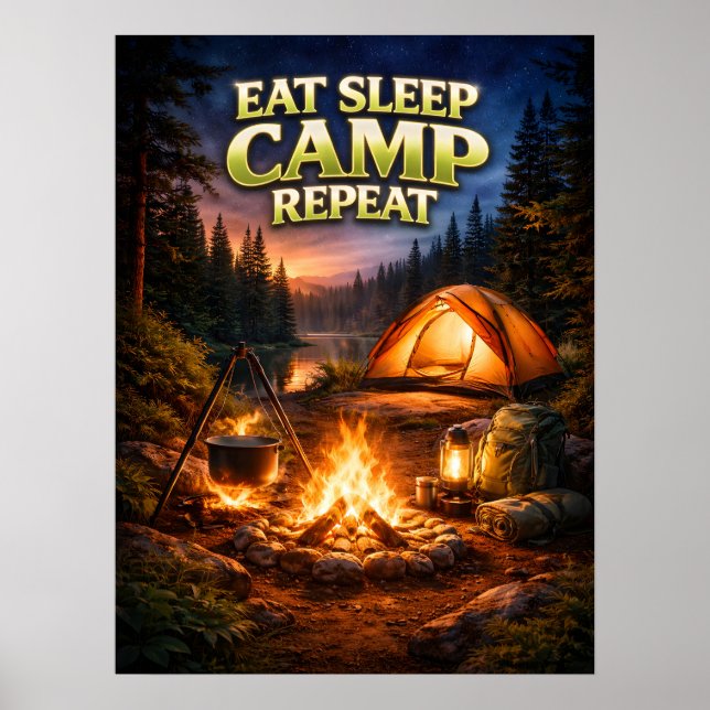 Ät Sov Camp Eld Poster (Framsidan)