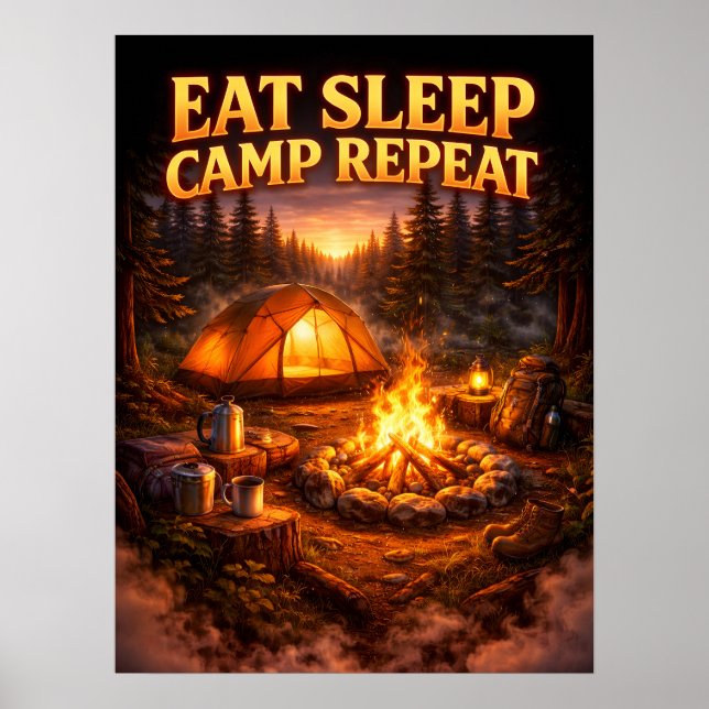 Ät Sov Campa Upprepa Konst Poster (Framsidan)