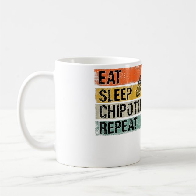 Ät Sov Chipotle Upprepa Roligt Chipotlepeppar Kaffemugg (Vänster)