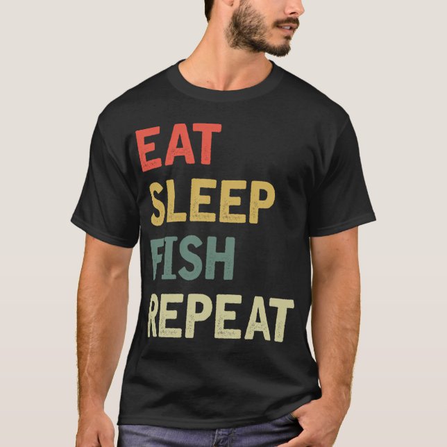 Ät sov fisk upprepa t shirt (Framsida)