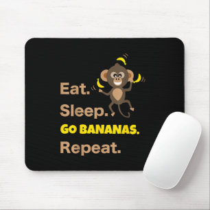 Ät Sov Gå Bananar Upprepa Rolig Söt Djur Munk Musmatta