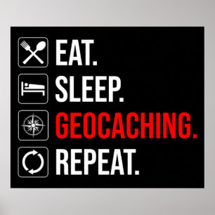 Ät. Sov. Geocaching. Upprepa Poster