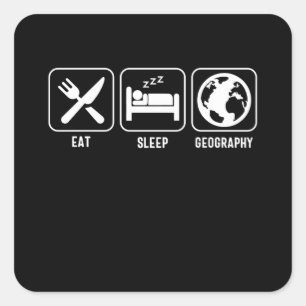 Ät. Sov. Geografi Fyrkantigt Klistermärke