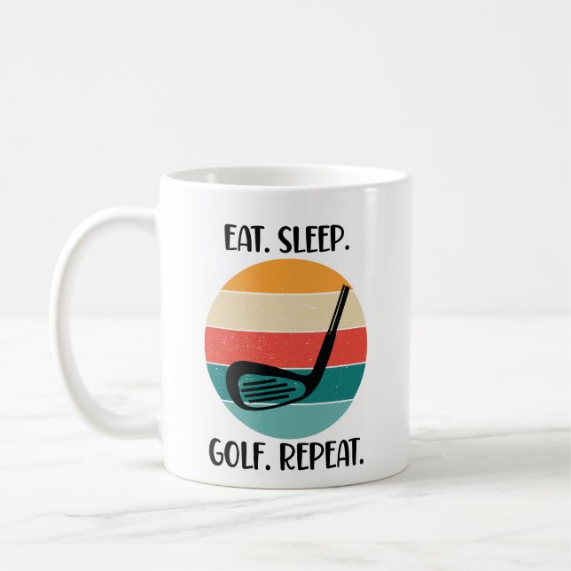 Ät. Sov. Golf. Upprepa. Kaffemugg (Vänster)