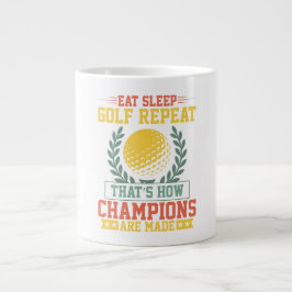 Ät Sov Golf Upprepa Mästare Golf Jumbo Mugg