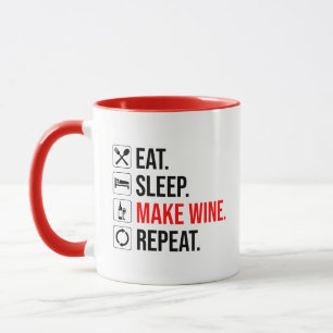 Ät. Sov. Gör Vin. Upprepa Mugg