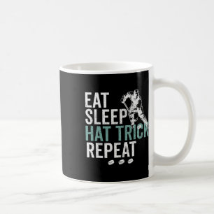 Ät Söv Hatt Trick Upprepa Cool Ishockey Puck Fa Kaffemugg