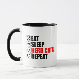 Ät. Sov. Herd Cats. Upprepa Mugg