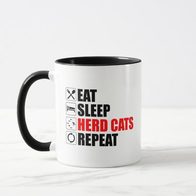 Ät. Sov. Herd Cats. Upprepa Mugg (Vänster)