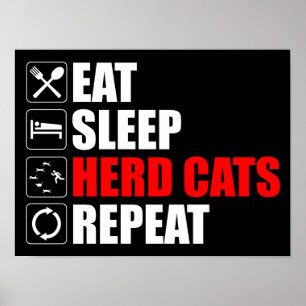 Ät. Sov. Herd Cats. Upprepa Poster