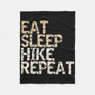 Ät Sov Hike Upprepa Vintage Citat Design Vandring Fleecefilt