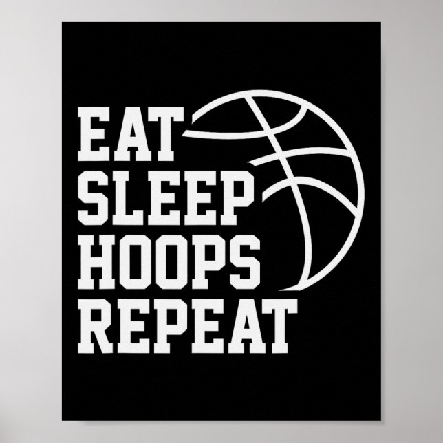 Ät Söv Hoops Upprepa Roligt Talesätt Citat Sketll  Poster (Framsidan)