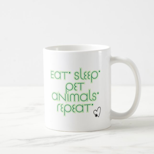 Ät. Sov. Husdjur. Upprepa. - Funny Animal Lo Kaffemugg (Höger)
