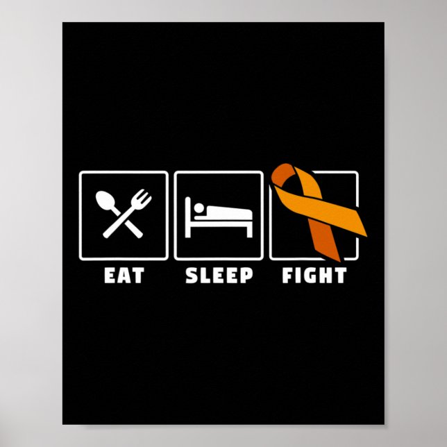 Ät Söv Kämpa Leukemi Blodcancer Medvetenhet 1  Poster (Framsidan)