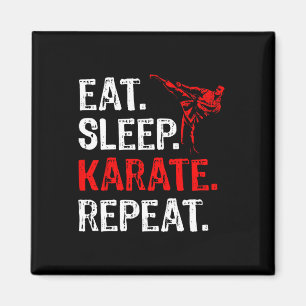 Ät Söv Karate Upprepa Karate Spelare Rolig Magnet