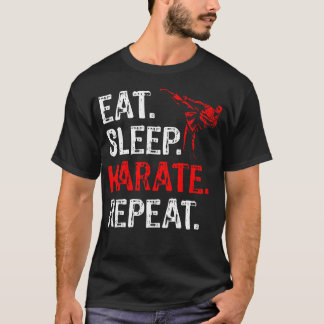 Ät Sov Karate Upprepa Karate Spelare Rolig T Shirt