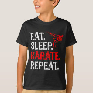 Ät Söv Karate Upprepa Karate Spelare Roligt T Shirt