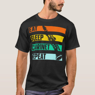 Ät Sov Klarinett Upprepa Musikälskare T Shirt
