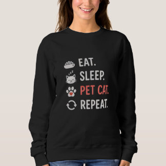 Ät Sov Knulla Katt Upprepa Roligt Kattälskare Cita T Shirt