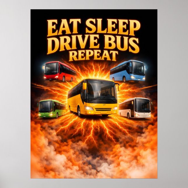 Ät Söv Kör Buss Konst Poster (Framsidan)