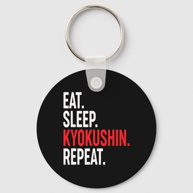 Ät Sov Kyokushin Upprepa Japansk Karate Kung Fu Nyckelring (Framsida)
