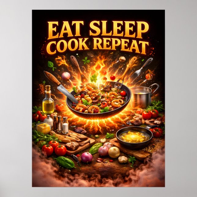 Ät Sov Laga Mat Upprepa Konst Poster (Framsidan)