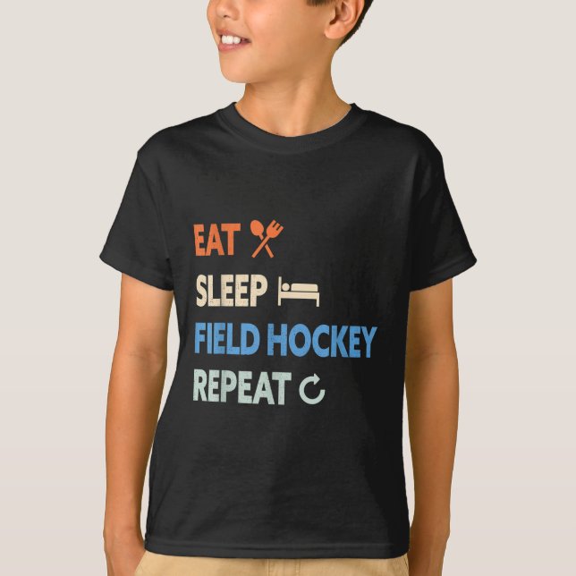 Ät Söv Landhockey Upprepa _1  T Shirt (Framsida)