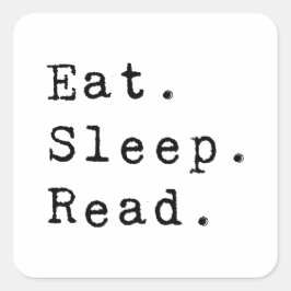 Ät. Sov. Läs. Fyrkantigt Klistermärke