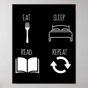 Ät. Sov. Läs. Upprepa. Poster