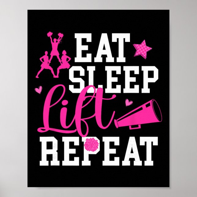 Ät Söv Lyft Glädje Se Cheerleading Se Cheerleade Poster (Framsidan)