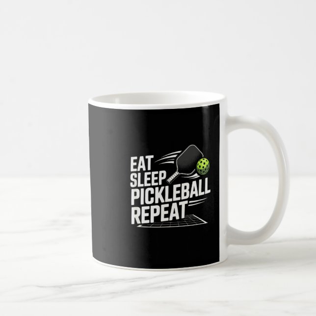 Ät sov pickleball upprepa rolig spelare  kaffemugg (Höger)