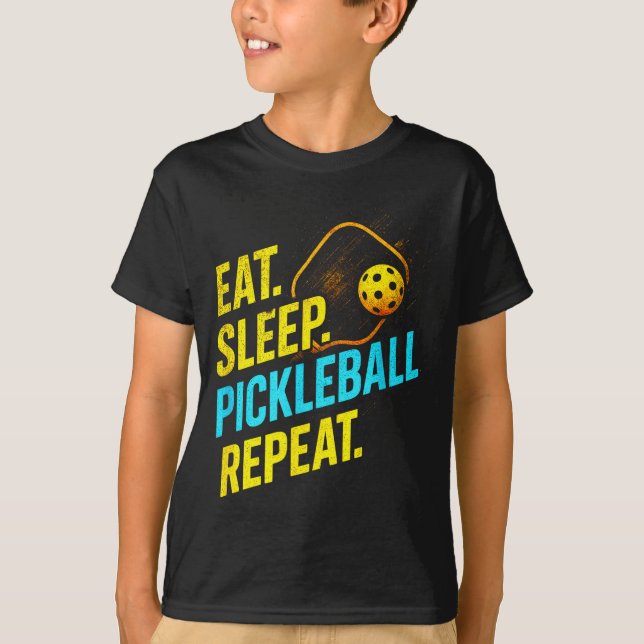 Ät sov pickleball upprepa - roliga spelare fans  t shirt (Framsida)