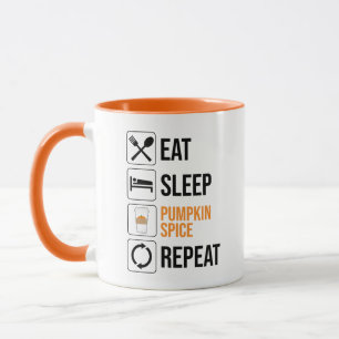 Ät. Sov. Pumpkin Spice. Upprepa Mugg