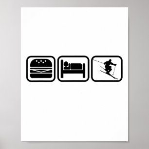 Ät, Sov, Ski Och Upprepa Jag älskar att åka skidor Poster