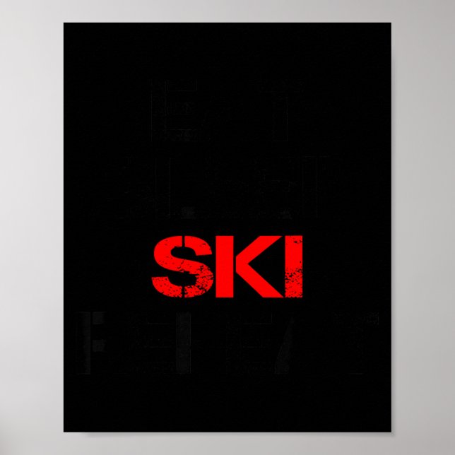 Ät sov ski upprepa vinter berg skidstuga poster (Framsidan)