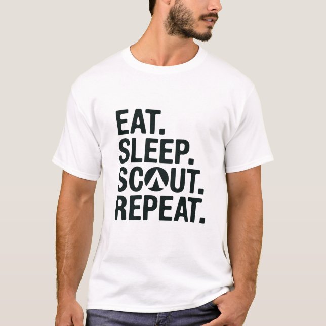 Ät. Sov. Skugga. Upprepa. T Shirt (Framsida)
