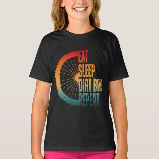 ÄT SÖV SMUTSIG CYKEL UPPREPA T SHIRT (Framsida)